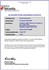 Telcordia for PLC Splitter